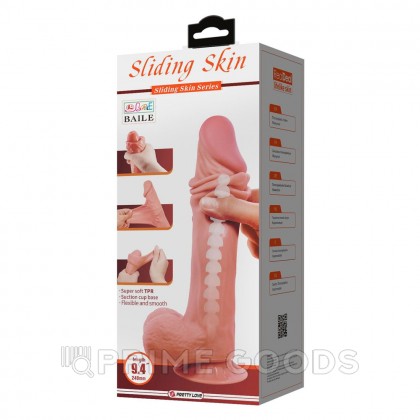 Реалистичный фаллоимитатор Sliding Skin (24 см) от sex shop primegoods фото 5