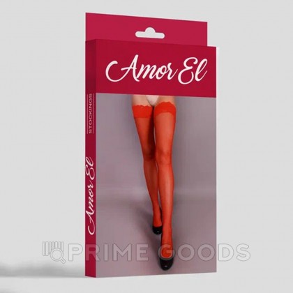 Чулки в мелкую сетку Rosa roja S/L красные от sex shop primegoods фото 2