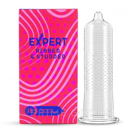 Презервативы EXPERT Ribbed&Studded, ребристо-точечные, 15 шт от sex shop primegoods