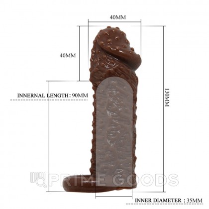 Насадка на пенис с кольцом для мошонки Brave Man (13×4 см) от sex shop primegoods фото 5