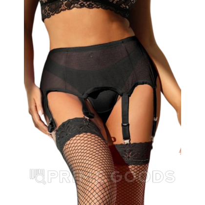 Пояс черный для чулок с ремешками на клипсах (3XL-4XL) от sex shop primegoods