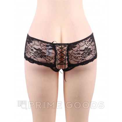 Трусики на завязках с доступом, черные, XS-S от sex shop primegoods фото 3