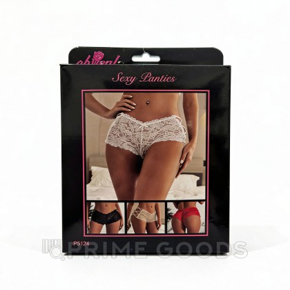 Кружевные трусики с шнуровкой на высокой посадке, красные, XS-S от sex shop primegoods фото 2