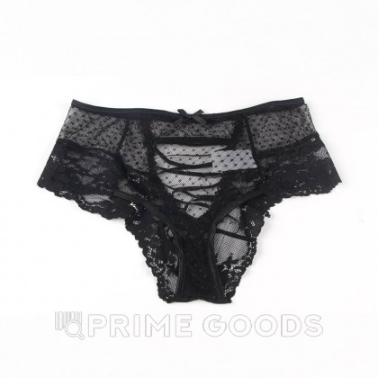 Трусики на высокой посадке Lace Strappy, черные, XS-S от sex shop primegoods фото 5