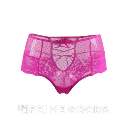 Трусики на высокой посадке Lace Strappy, розовые, XL от sex shop primegoods фото 10