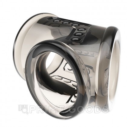 Насадка на пенис и мошонку Pretty love, серая от sex shop primegoods фото 3