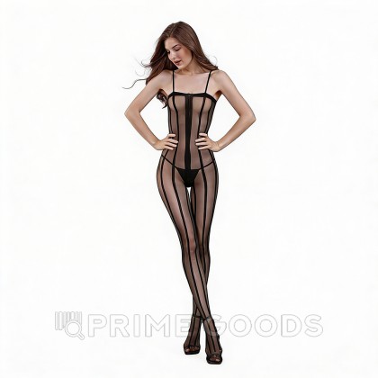 Боди сетка с  полосками от Moonlight модель № 03 черная от sex shop primegoods
