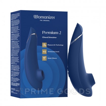 Бесконтактный клиторальный стимулятор Womanizer Premium 2 Blueberry от sex shop primegoods фото 6