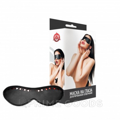 Маска на глаза, декорированная сердцами от sex shop primegoods