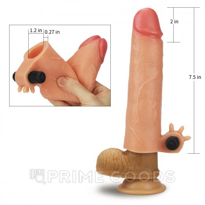 Насадка на пенис с вибропулей Nature Extender Flesh (17,5 см) от sex shop primegoods фото 5