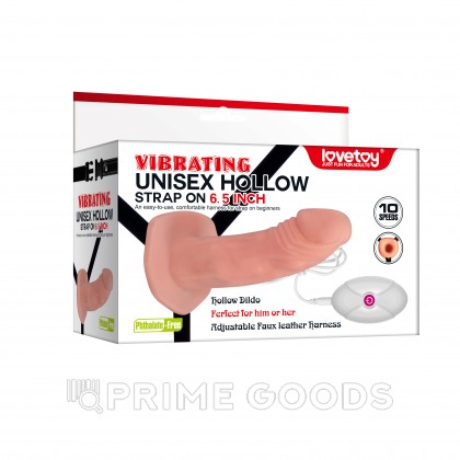 Полый страпон с вибрацией (Unisex) от sex shop primegoods