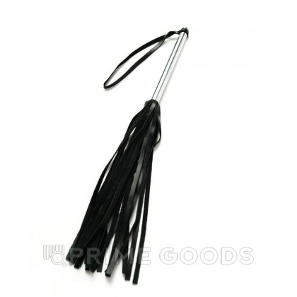 Флоггер из  искусственной  кожи с хромированной рукоятью от sex shop primegoods фото 3