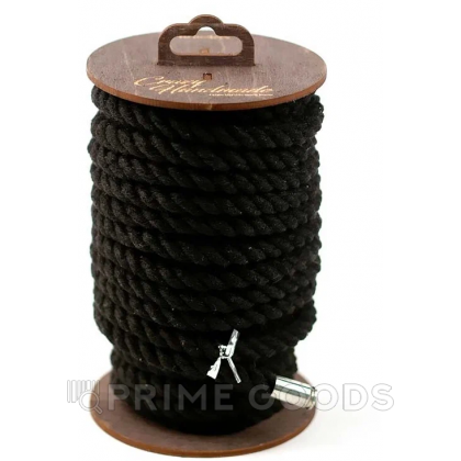 Хлопковая веревка для шибари, на катушке, черная, 5 м от sex shop primegoods фото 3