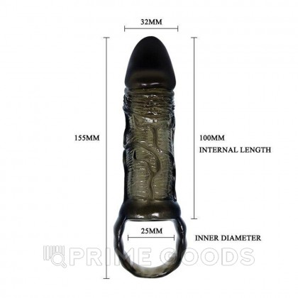 Насадка-удлинитель Breyden черная (15,5×3,2 см) от sex shop primegoods фото 7