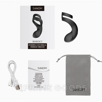 Вибростимулятор мошонки и промежности Benedict с двойным кольцом BENEDICT от sex shop primegoods фото 6