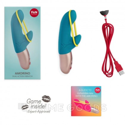 Вибратор AMORINO от Fun Factory бирюзовый от sex shop primegoods фото 5