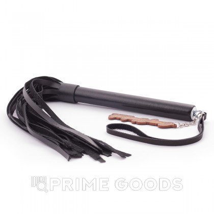 Флоггер из искусственной кожи с черной рукоятью от sex shop primegoods фото 2