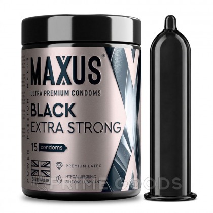 Презервативы MAXUS Extra Strong, утолщенные, черные, 15 шт от sex shop primegoods
