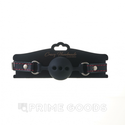Кляп 4.5 см с черными ремнями и контрастной строчкой от sex shop primegoods фото 4