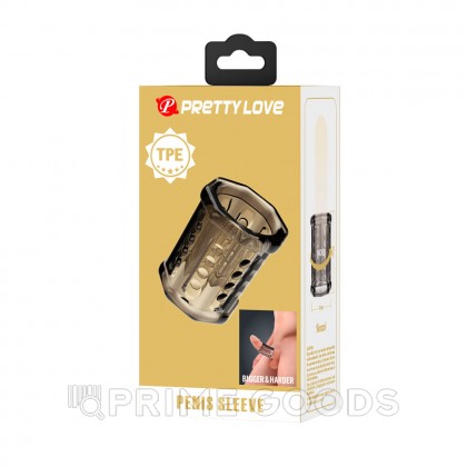 Насадка на пенис с ребристой поверхностью Pretty love серая от sex shop primegoods фото 6