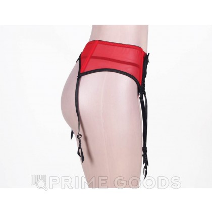 Пояс красный с подвязками + стринги, XS-S от sex shop primegoods фото 8