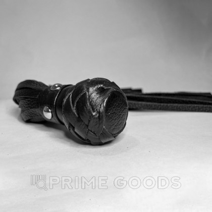 Плеть генитальная из натуральной кожи чёрная от sex shop primegoods фото 3