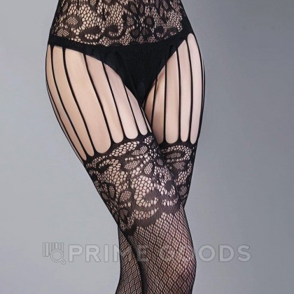 Боди-комбинезон кружевной черный с чулками (Impulse) (S-L) от sex shop primegoods фото 4