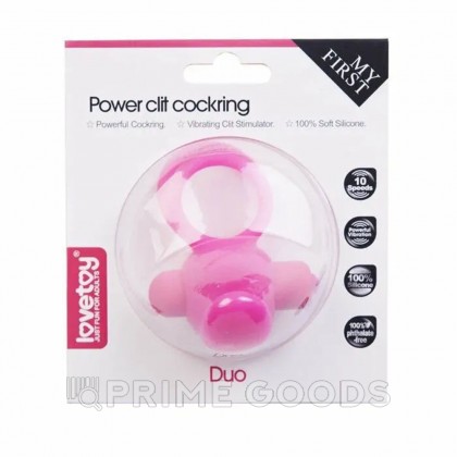 Эрекционное виброкольцо Power DUO clit cockring (розовый) от sex shop primegoods фото 2
