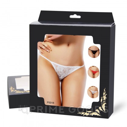 Стринги женские Delicate с цветочным принтом, белые, XS-S от sex shop primegoods фото 5
