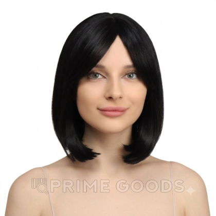 Парик искусственный с чёлкой, 30 см. чёрный от sex shop primegoods