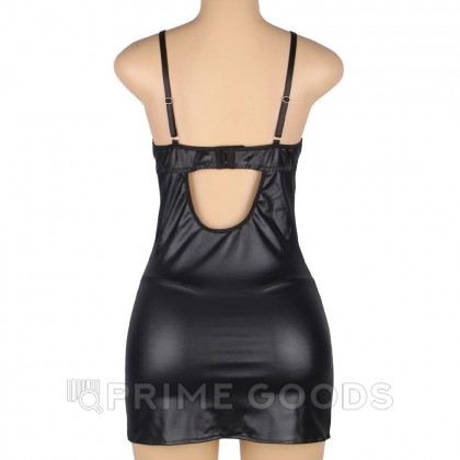 Кожаное платье с кружевом и стрепами Ohyeah Sexy Black +стринги, M-L от sex shop primegoods фото 8