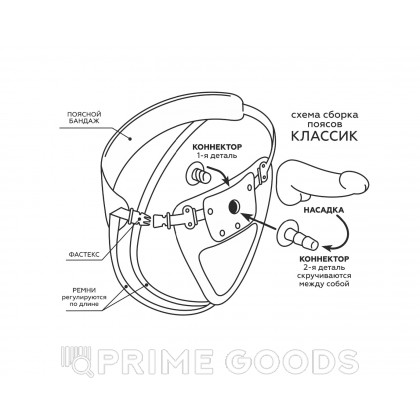 Насадка для страпона HARNESS с коннектером BLACK LINE (160*37) от sex shop primegoods фото 8