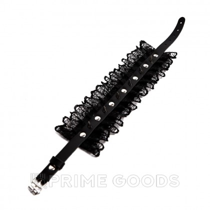 Чокер с шипами и черным кружевом от sex shop primegoods фото 2