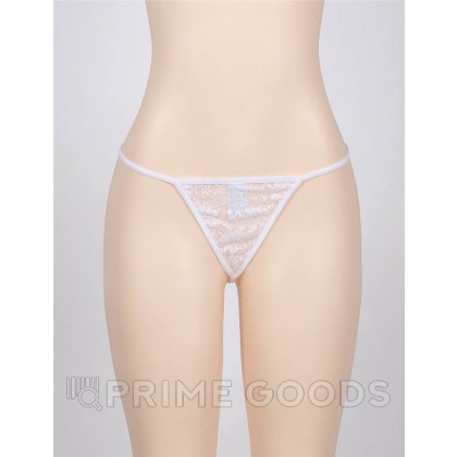 Стринги женские Delicate с цветочным принтом, белые, XS-S от sex shop primegoods фото 4