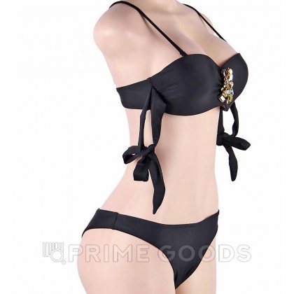 Купальник с завязками Rhinestone Black (S) от sex shop primegoods фото 4