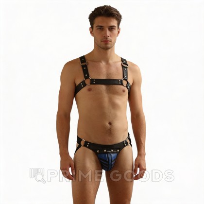Трусы мужские Boy's Arsenal Blue 3 Stripes кожаные от sex shop primegoods фото 5