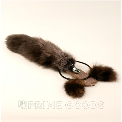 Анальная пробка с хвостом и ушки из натурального меха от sex shop primegoods фото 2