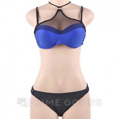 Купальник с завязками на шее Mesh Blue (S) от sex shop primegoods фото 2