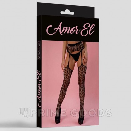 Чулки с поясом Cordova (S/L) черный от sex shop primegoods фото 2