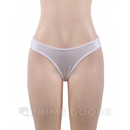 Трусики-танга женские с цветочным принтом, белые, 3XL-4XL от sex shop primegoods фото 8