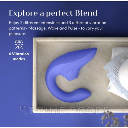 Бесконтактный клиторальный стимулятор Womanizer Blend, голубой от sex shop primegoods фото 11