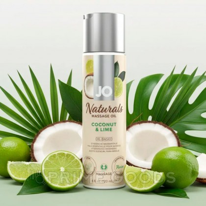 Массажное масло JO Naturals, кокос и лайм, 120 мл от sex shop primegoods фото 9