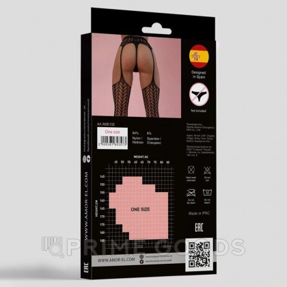 Чулки с поясом Cordova (S/L) черный от sex shop primegoods фото 3
