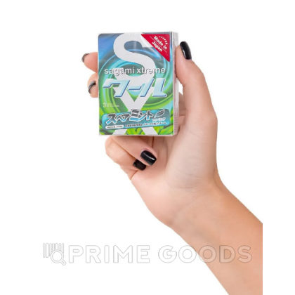 Презервативы SAGAMI Xtreme Mint 3 шт. (латексные со вкусом мяты) от sex shop primegoods фото 2