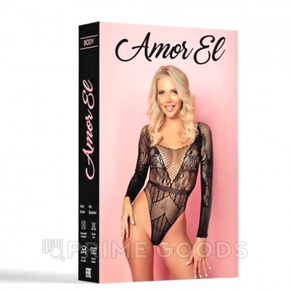 Боди ажурный Amor EL с длинным рукавом, S/L от sex shop primegoods фото 2