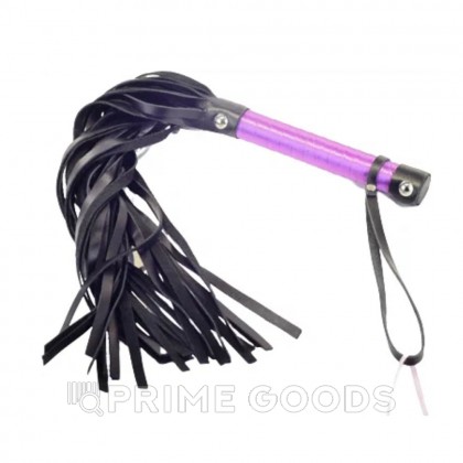Плеть из натуральной кожи с атласной ручкой фиолетовая Romantic Arsenal от sex shop primegoods