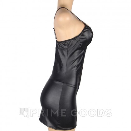 Кожаное платье с кружевом и стрепами Ohyeah Sexy Black +стринги, M-L от sex shop primegoods фото 7