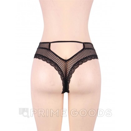 Трусики танга Ladies, черные, 3XL-4XL от sex shop primegoods фото 3