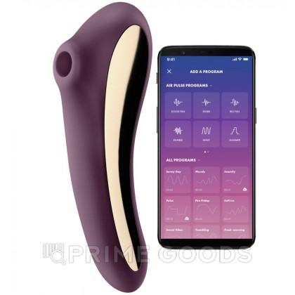 Вибромассажер с вакуумной стимуляцией Satisfyer Dual Kiss wine фиолетовый от sex shop primegoods фото 7