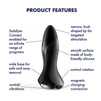 Анальный вибратор Satisfyer Rotator Plug 1 черный от sex shop primegoods фото 10